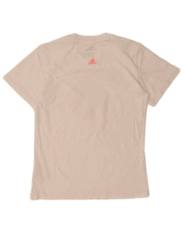 Damska koszulka graficzna Adidas Top UK 10 Small White Cotton