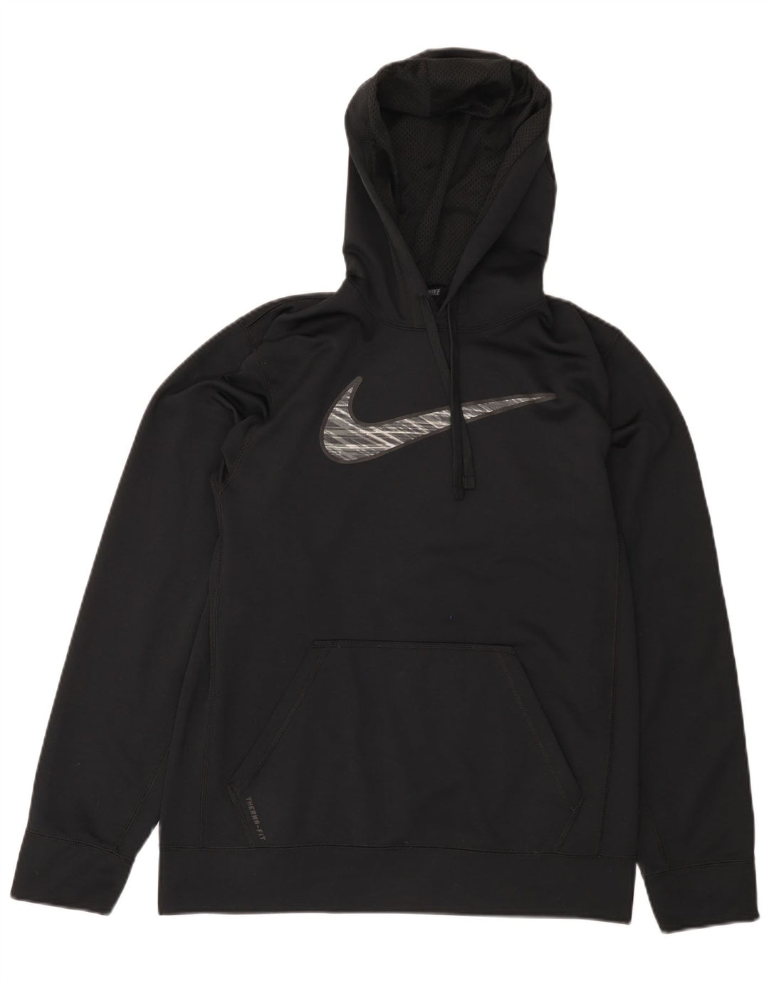 Męski sweter z kapturem NIKE Therma-Fit, mały, czarny, poliestrowy