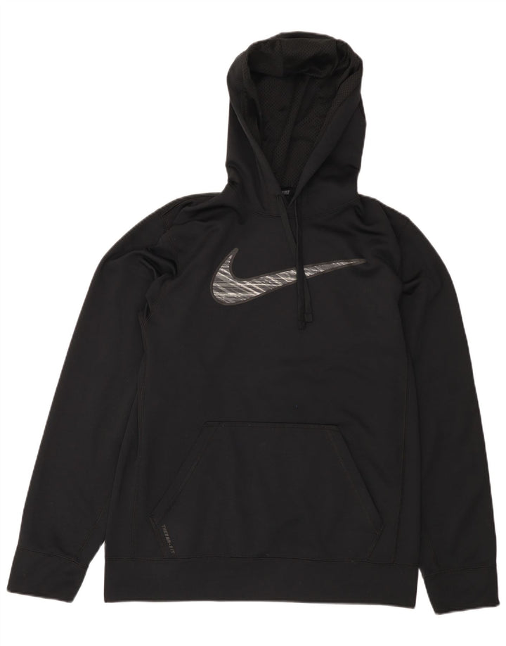 Męski sweter z kapturem NIKE Therma-Fit, mały, czarny, poliestrowy