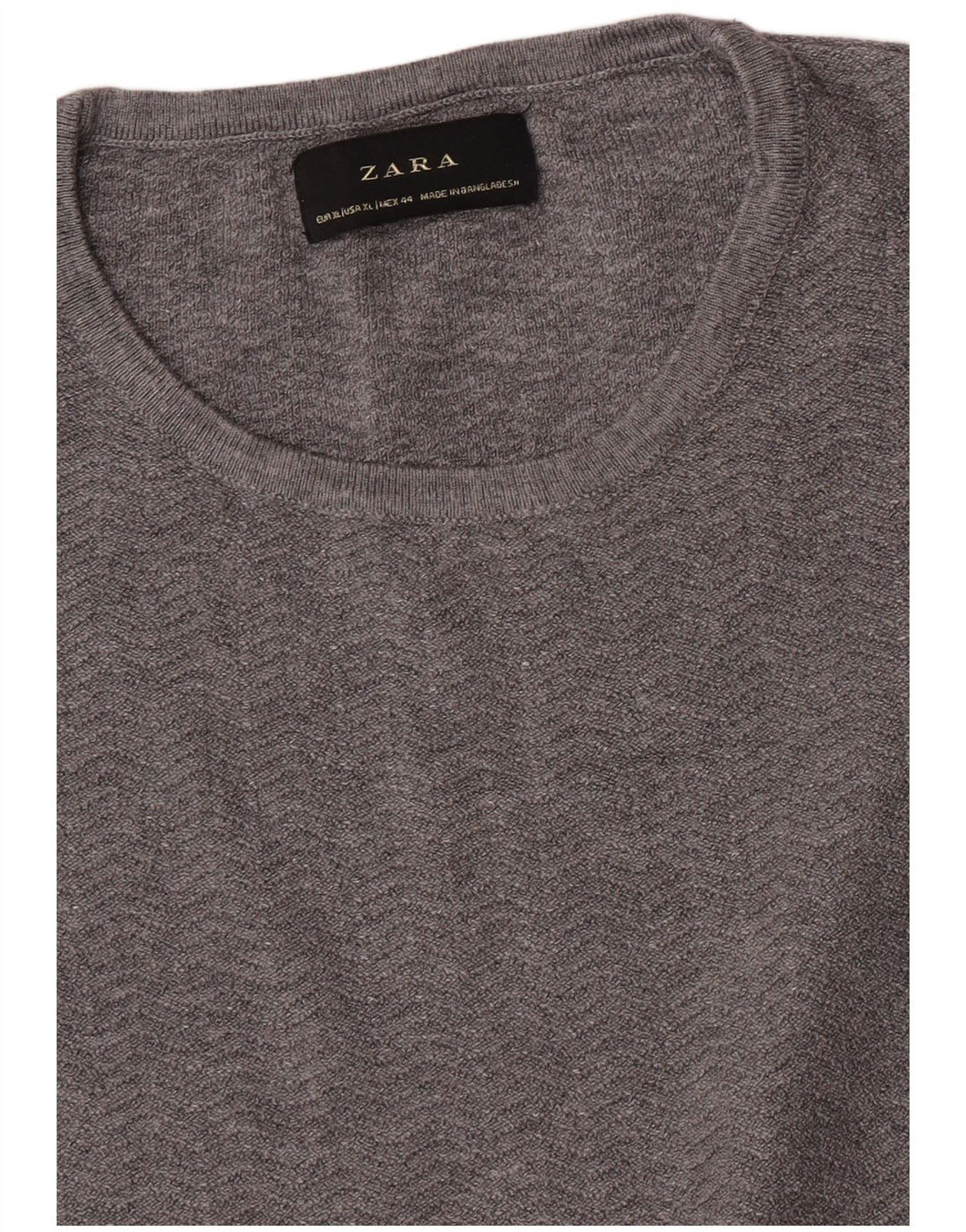 Męski sweter z okrągłym dekoltem Zara XL, szary