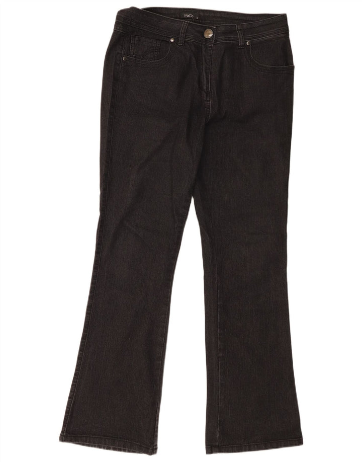 Damskie jeansy Bootcut M&Co UK 12 Medium W32 L30 Czarna bawełna