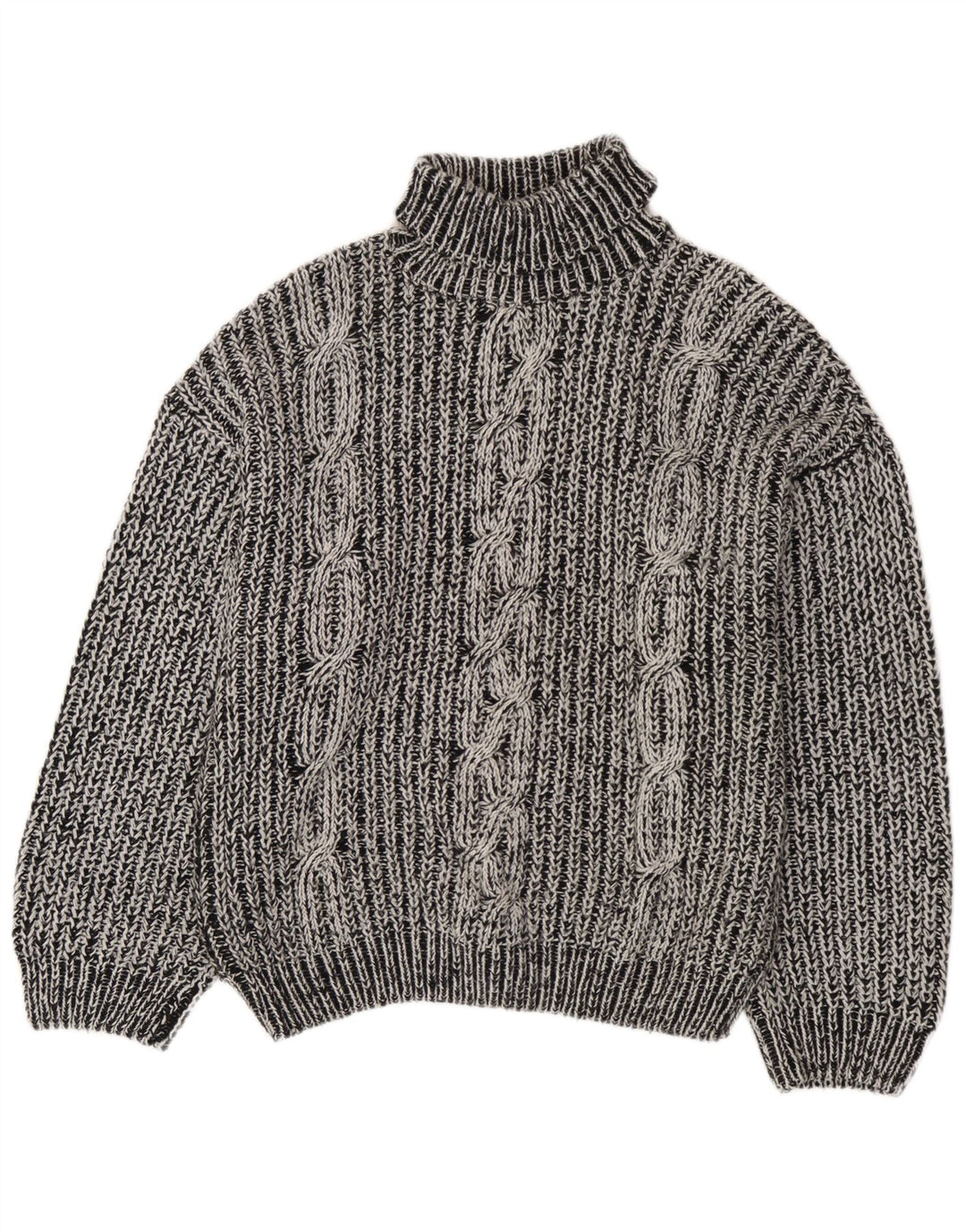 Vintage męski sweter z wywijanym dekoltem XL, szary
