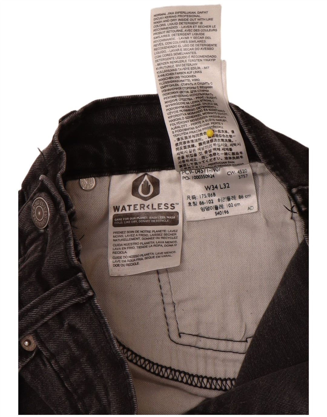 Męskie jeansy Levi's 511 w trudnej sytuacji W34 L32 Czarna bawełna