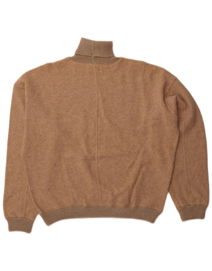 Damski sweter oversize VINTAGE z okrągłym dekoltem UK 18 XL, beżowa wełna