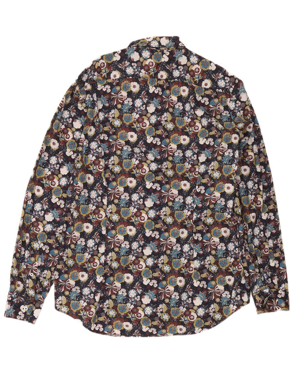 Vintage Mens Shirt Size 43 XL Multicoloured Floral Cotton