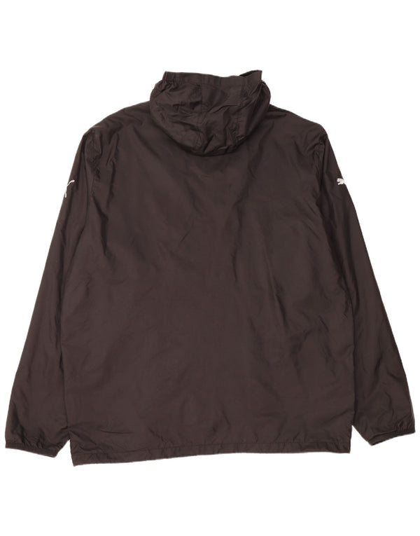 Męska kurtka przeciwdeszczowa z kapturem PUMA UK 44 2XL Czarny nylon