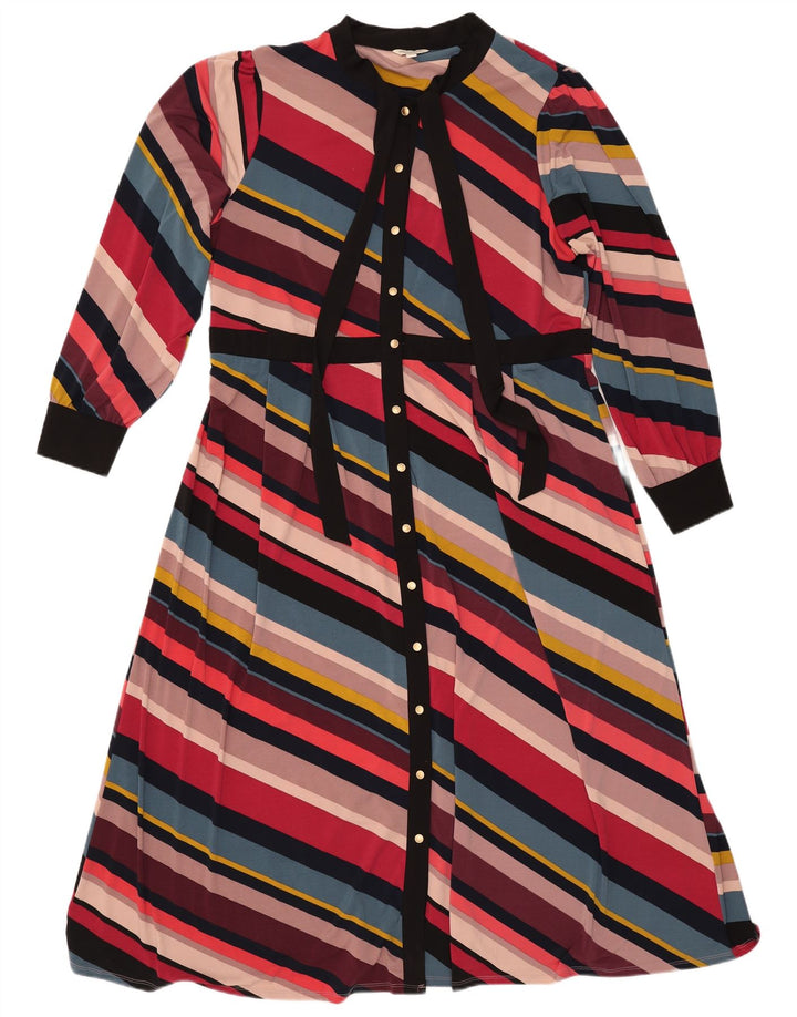 Damska sukienka maxi MONSOON wiązana z przodu UK 18 XL w wielokolorowe paski