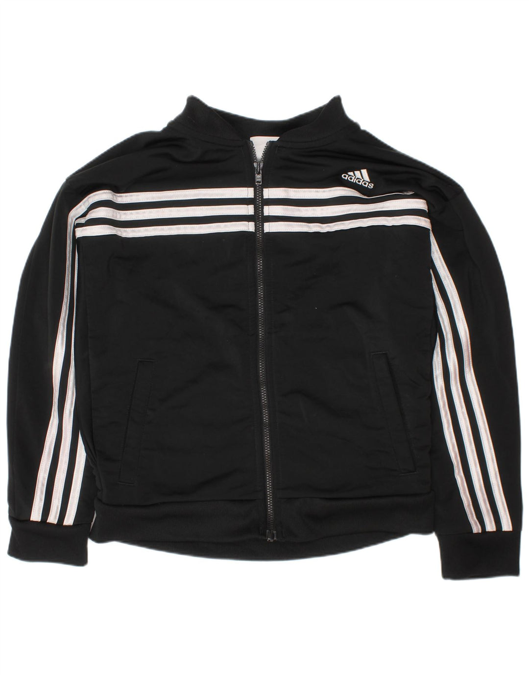 Adidas Chłopięca Dresowa Topowa Kurtka 7-8 Lat Mała Czarna Poliester