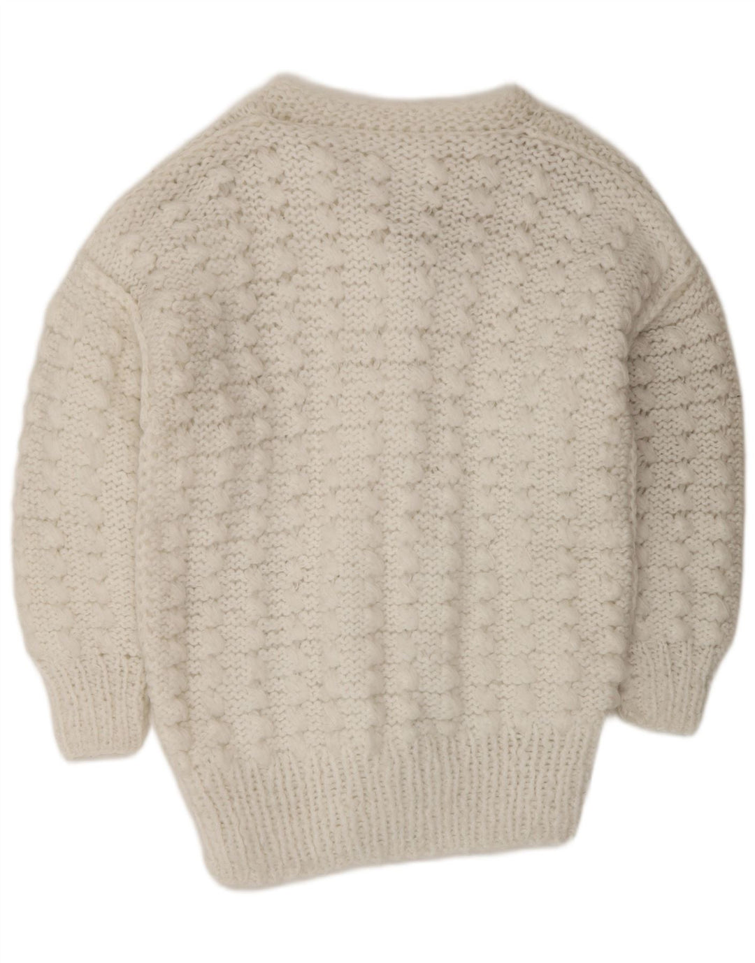 Sweter damski VINTAGE UK 14 Średni biały