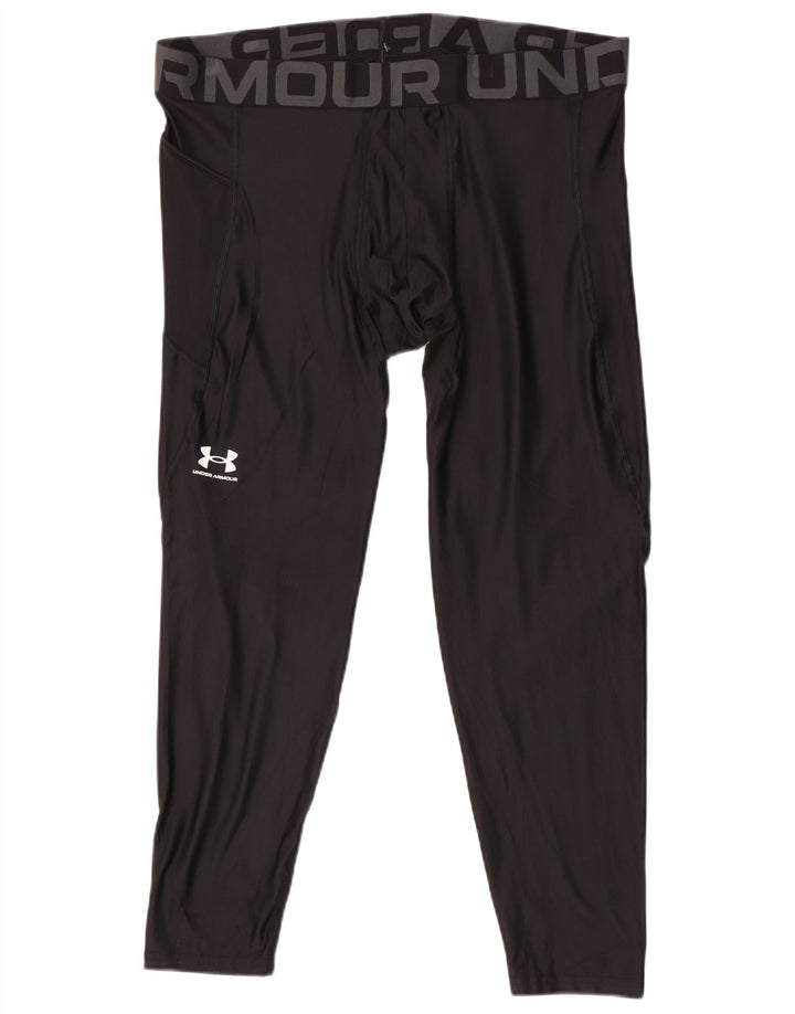Męskie legginsy Under Armour Heat Gear Graphic 3XL, czarny poliester