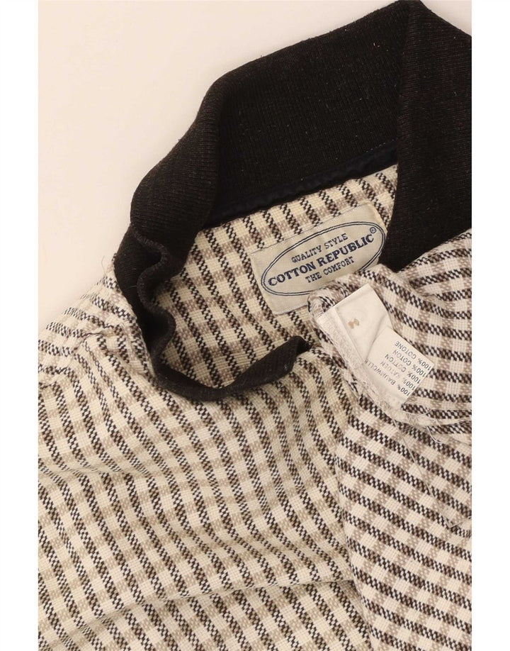 Męska koszula pulowerowa z krótkim rękawem Cotton Republic, w dużą białą kratkę