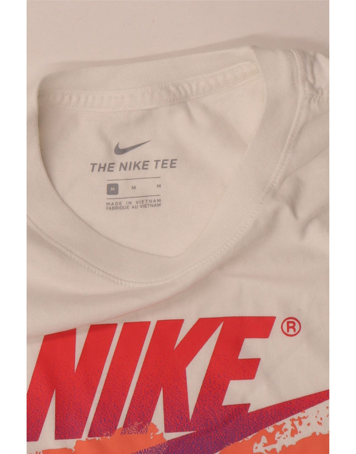 Męska koszulka z grafiką Nike, średnia, biała bawełna