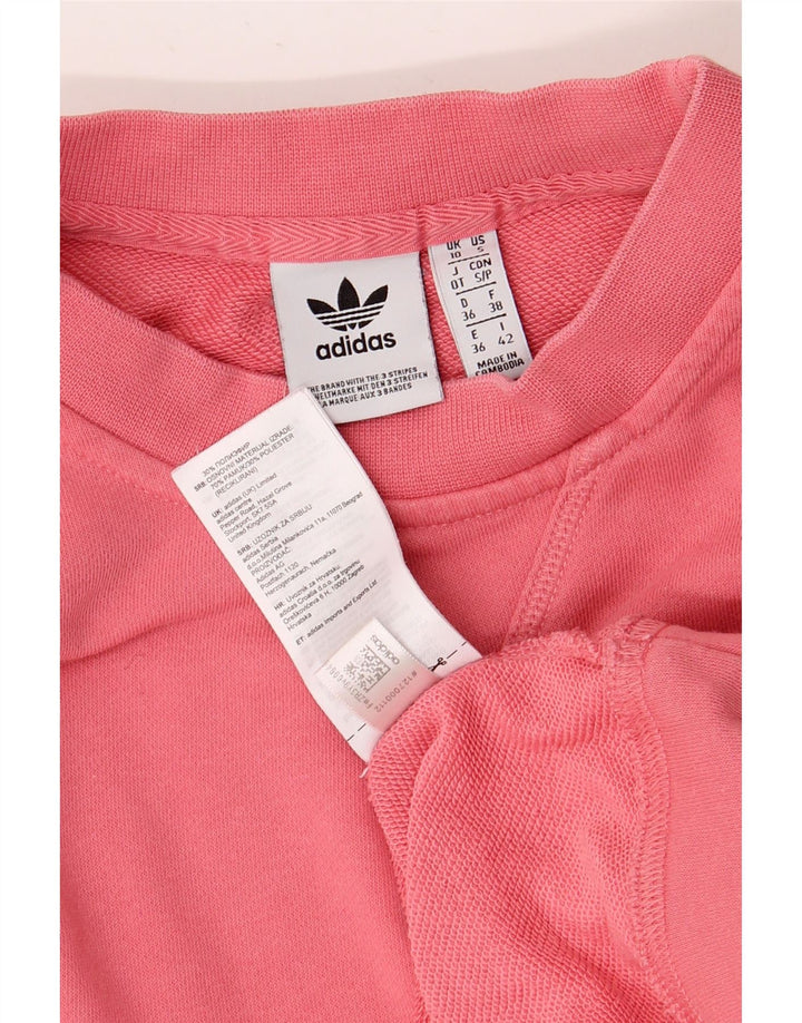 Damski sweter oversize ADIDAS UK 10, mały, różowy, bawełniany