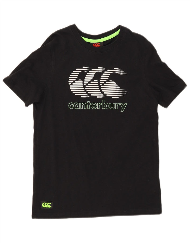 Chłopięcy T-shirt z grafiką CANTERBURY, 11-12 lat, czarna bawełna