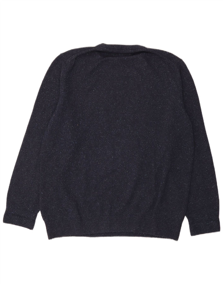 Męski sweter z okrągłym dekoltem BARBOUR, średni granatowy, nakrapiany