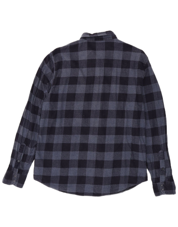 Męska koszula flanelowa Lee o regularnym kroju XL, granatowa, bawełniana w kratkę