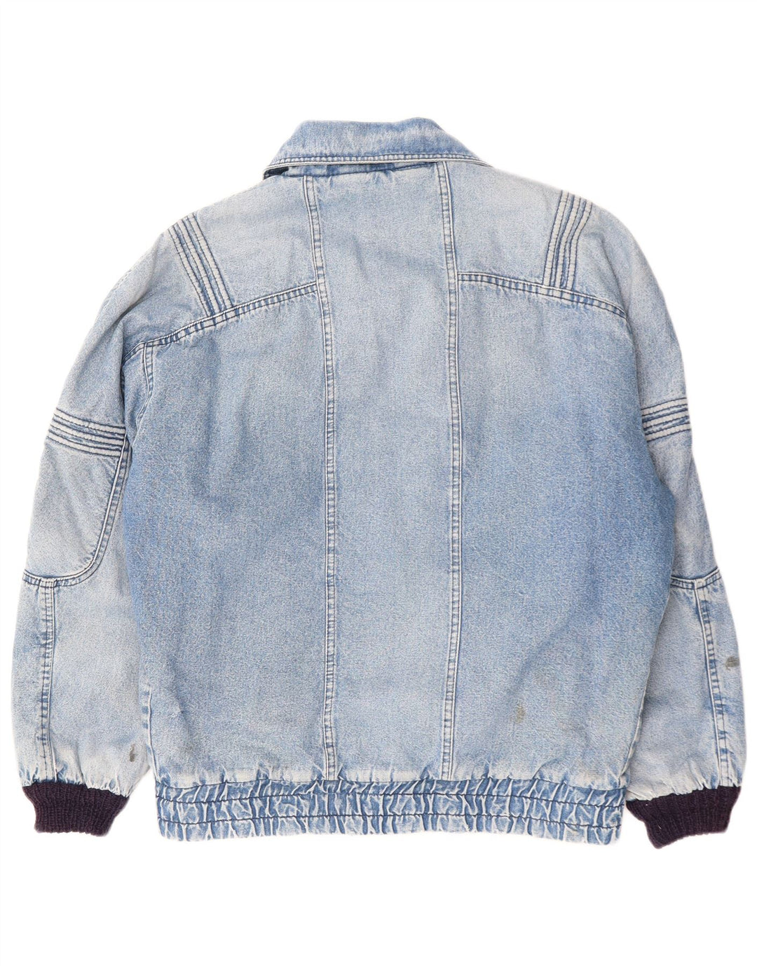 POP 84 Męska kurtka jeansowa typu Sherpa w stylu vintage, o luźnym kroju, UK 38, średnia niebieska bawełna