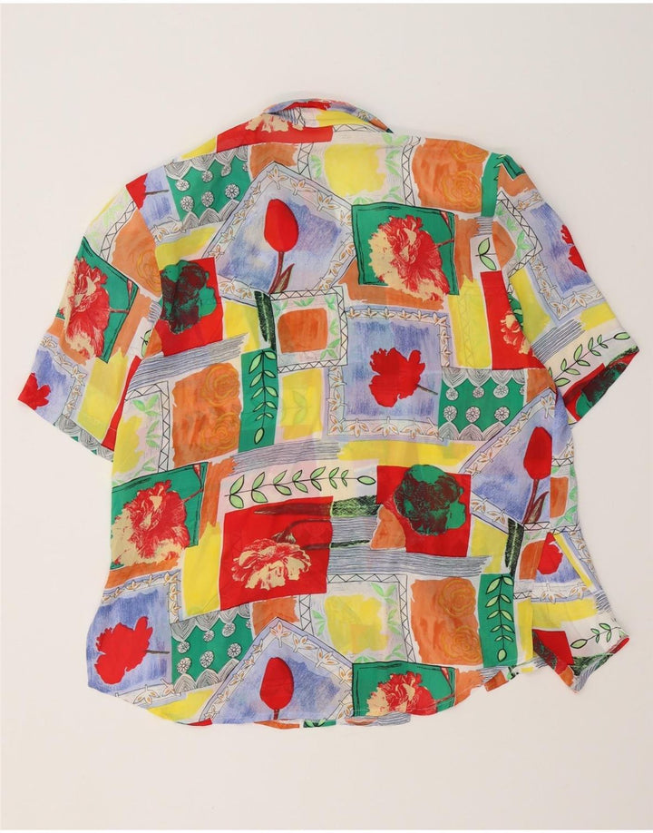 Damska bluzka koszulowa o przedłużonym fasonie w stylu vintage EU 40 Średnia wielobarwna wiskoza