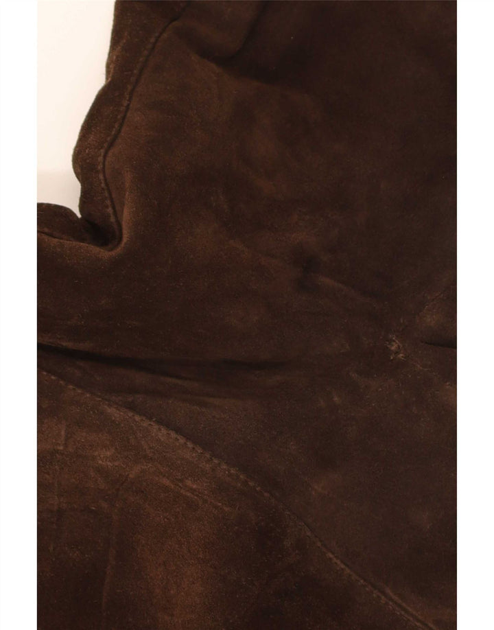 Vintage męska kurtka bomber Sherpa Suede UK 36 Small Brown