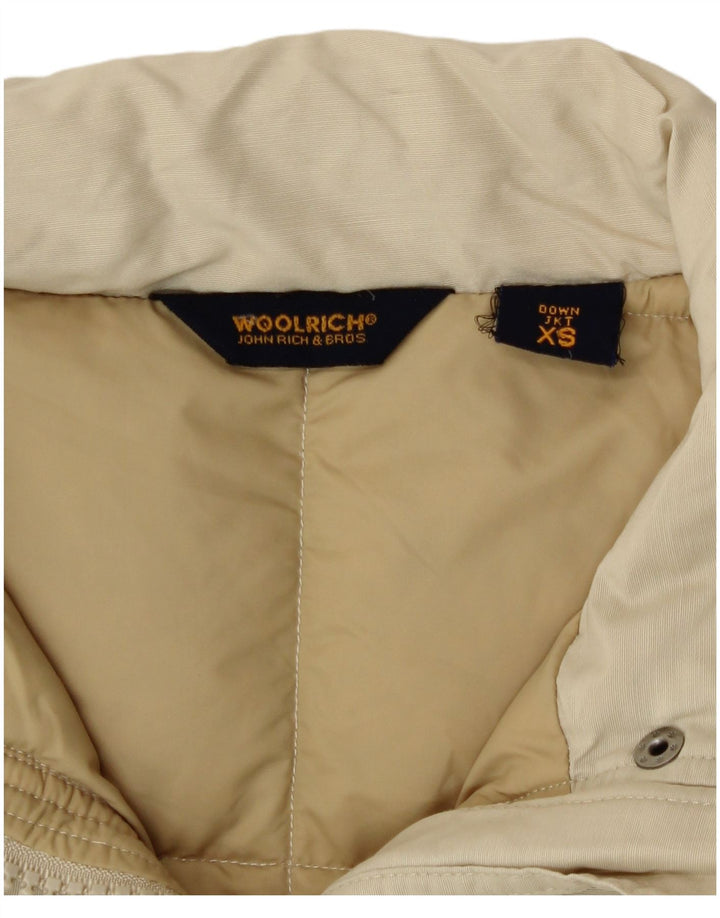Damska kurtka puchowa Woolrich o luźnym kroju UK 6 XS, beżowy poliamid