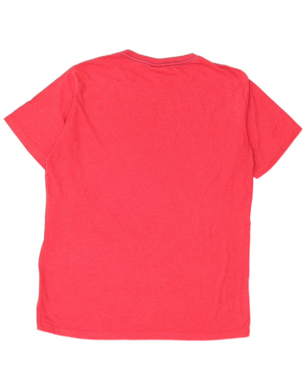 Męski T-shirt z grafiką WEIRD FISH, duży, czerwony, bawełniany