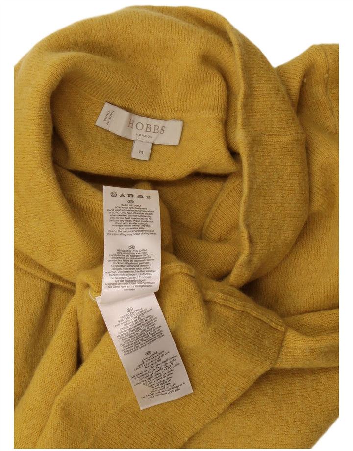 Damski sweter z golfem Hobbs, UK 12, średni żółty wełniany