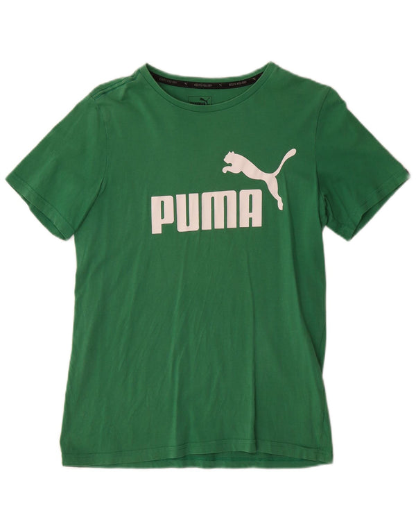 Chłopięcy T-shirt z grafiką Puma, 13-14 lat, zielona bawełna