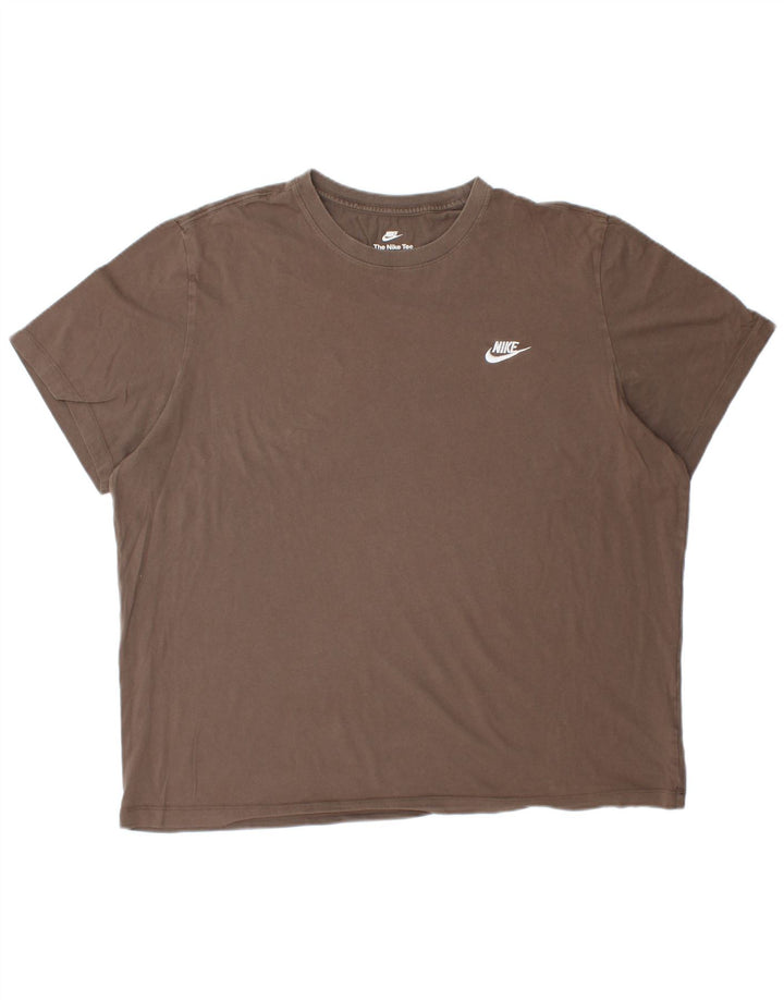 Męska koszulka T-shirt NIKE, 2XL, brązowa, bawełniana