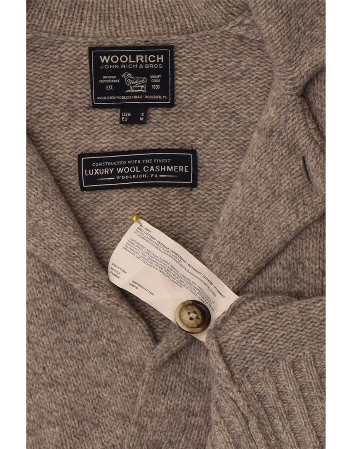 Woolrich Męski sweter kardigan Średniej szarej wełny