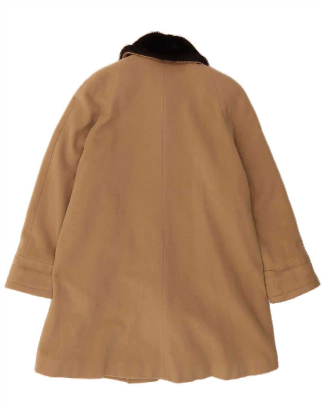 VINTAGE Womens Overcoat US 12 Large Beige Virgin Wool Vintage Vintage and Second-Hand Vintage from Messina Hembry 