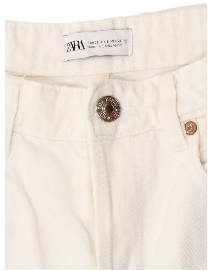 Damskie proste dżinsy Zara EU 38 Small W28 L26 Biała bawełna