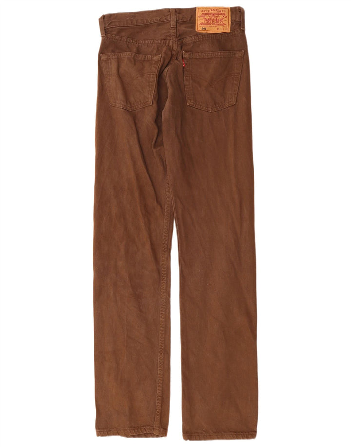 Damskie dżinsy Levi's 501 Straight W28 L32 Brązowa bawełna