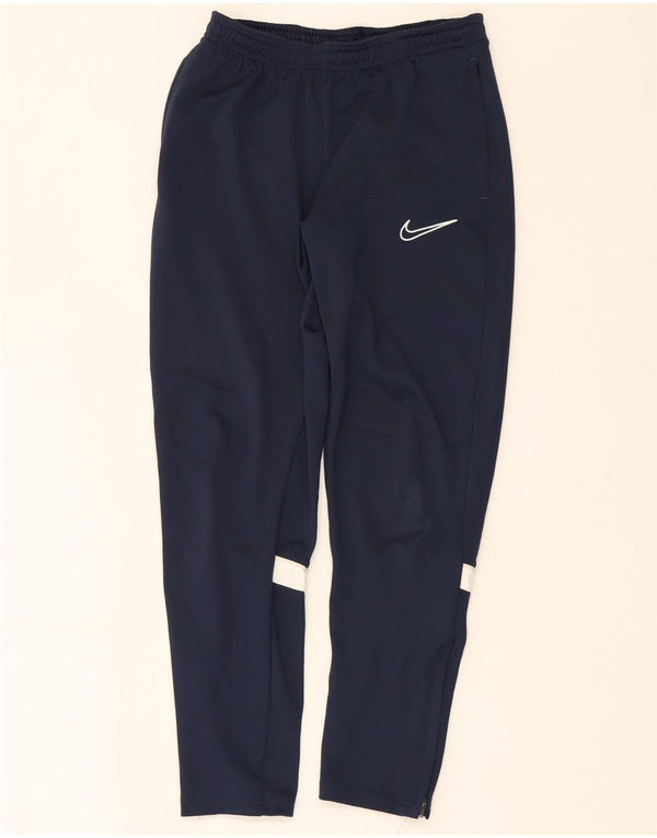 Chłopięce spodnie dresowe Nike Dri Fit 13-14 lat XL, granatowe, z blokami kolorów