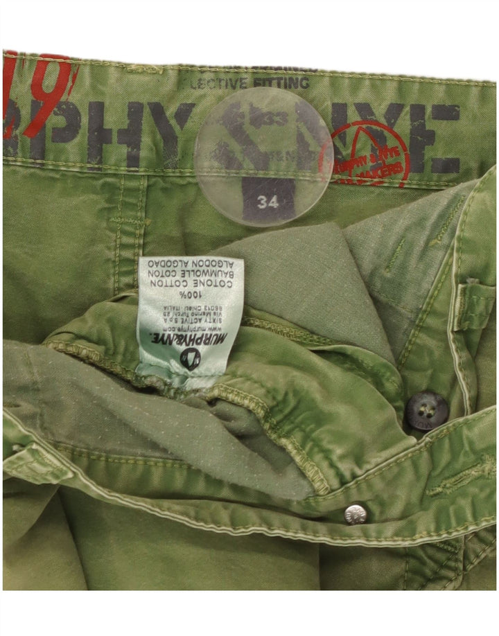 Męskie spodenki Chino Murphy & Nye W34, duże, zielone, bawełniane