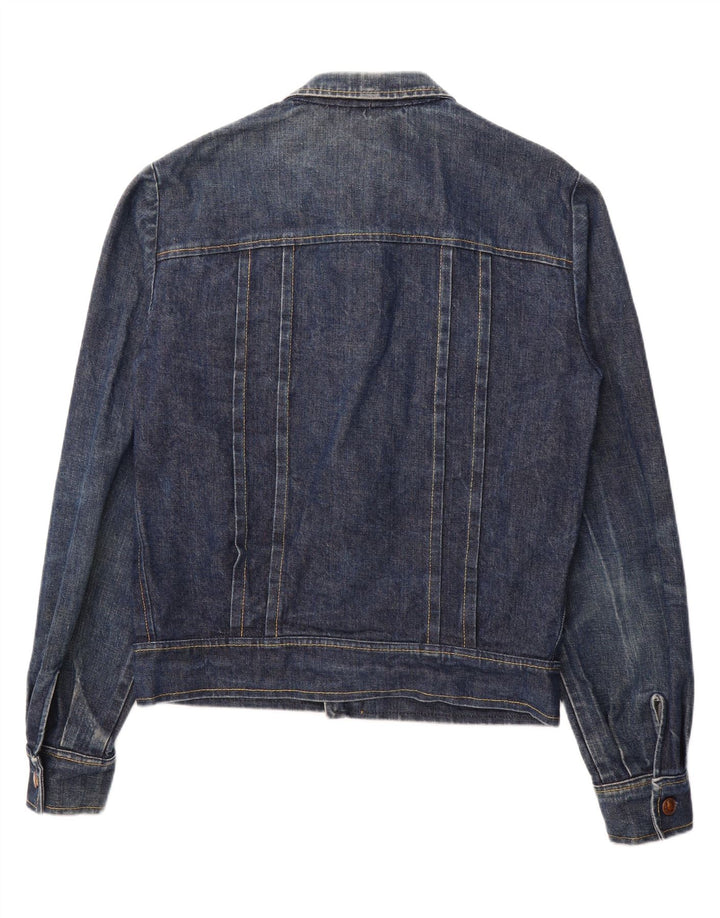 VINTAGE Mens Denim Jacket UK 36 Small Navy Blue