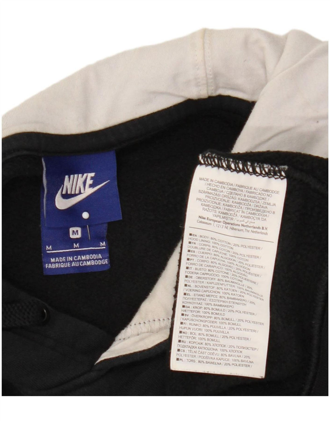 Męski sweter z kapturem Nike z grafiką, średni czarny, bawełniany