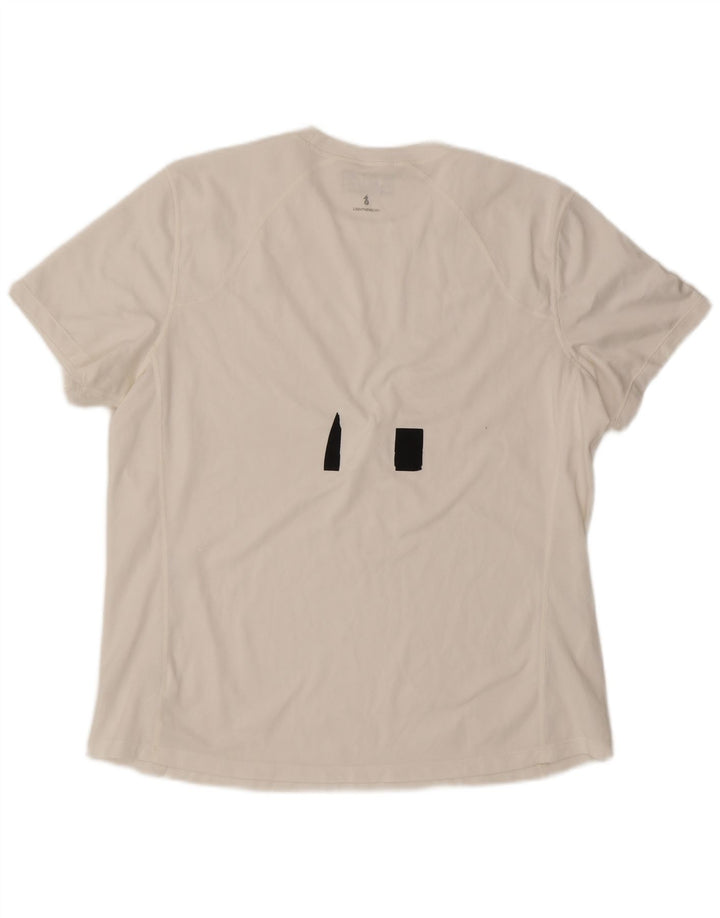T-shirt męski New Balance, top XL, biały, poliester z blokami kolorów
