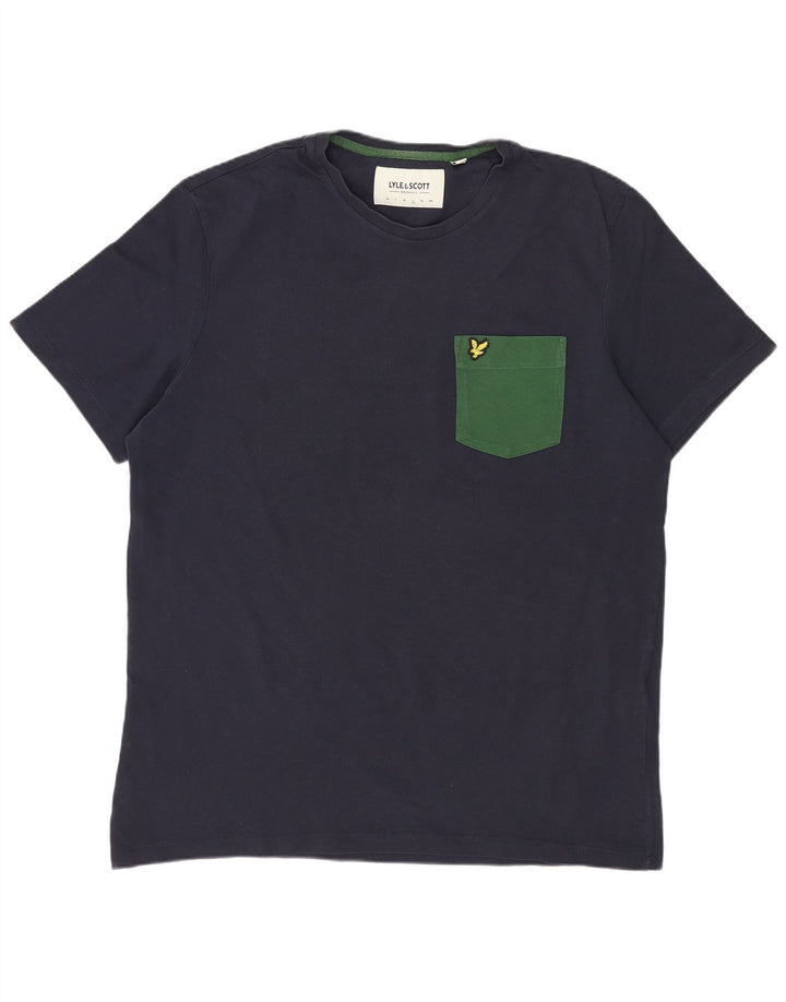 Lyle & Scott Męski T-shirt Top, duży, granatowy, bawełniany