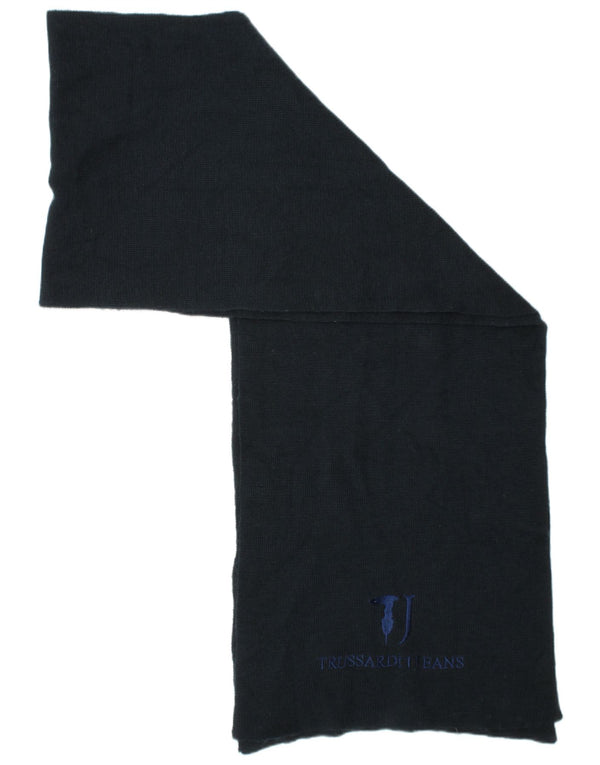 Męski szalik z dzianiny w kształcie prostokąta Trussardi w jednym rozmiarze, granatowy, designerski