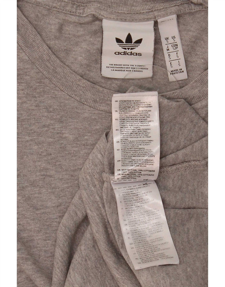 Adidas Męska Koszulka Top Mała Szara Bawełna