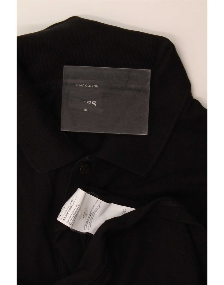Męska koszulka polo Hugo Boss, średnia czarna, bawełniana