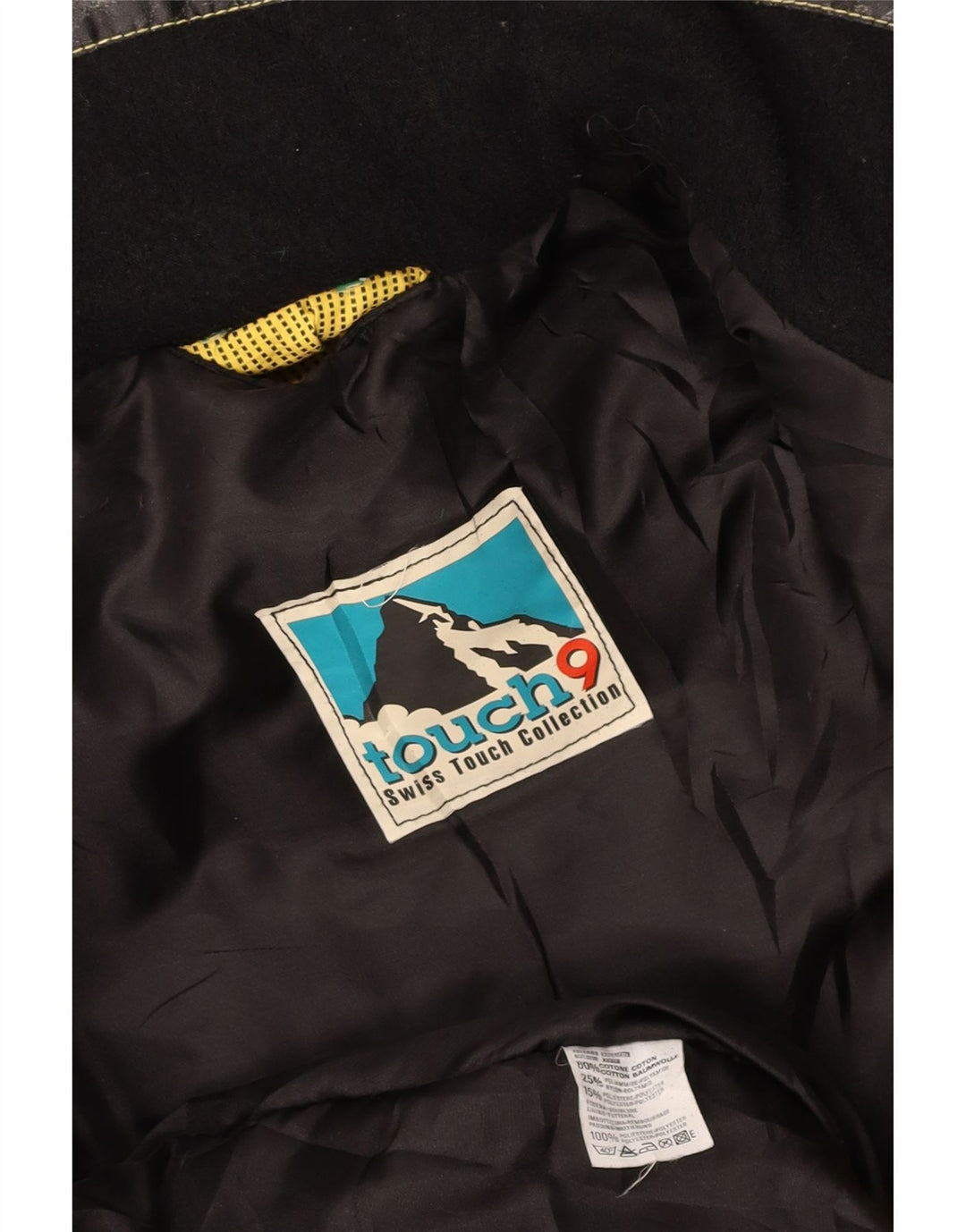 Damska kurtka wiatrówka VINTAGE UK 14, bawełna w kolorze średniożółtym