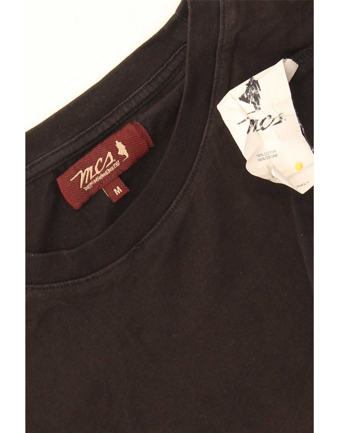 Marlboro Classics Męski T-shirt Top Średni Czarny Bawełniany