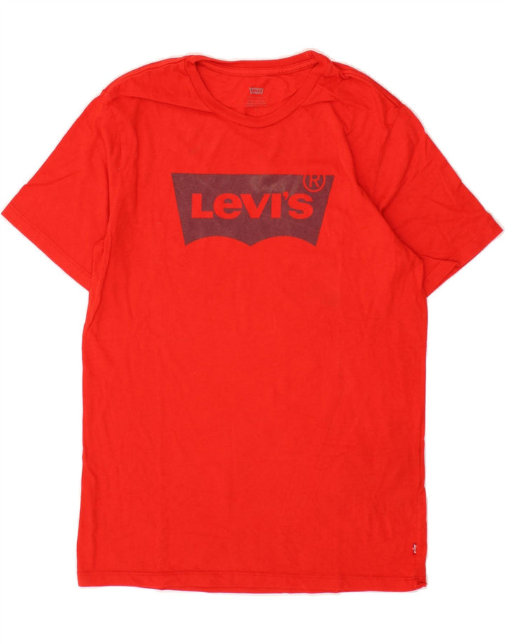 LEVI'S Mens Graphic T-Shirt Top Medium Red Cotton Vintage Levi's and Second-Hand Levi's from Messina Hembry 