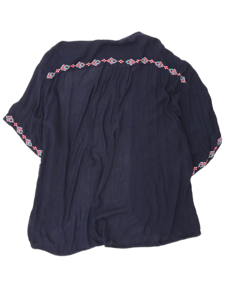 Damski sweter oversize Fat Face UK 14, średni granatowy geometryczny