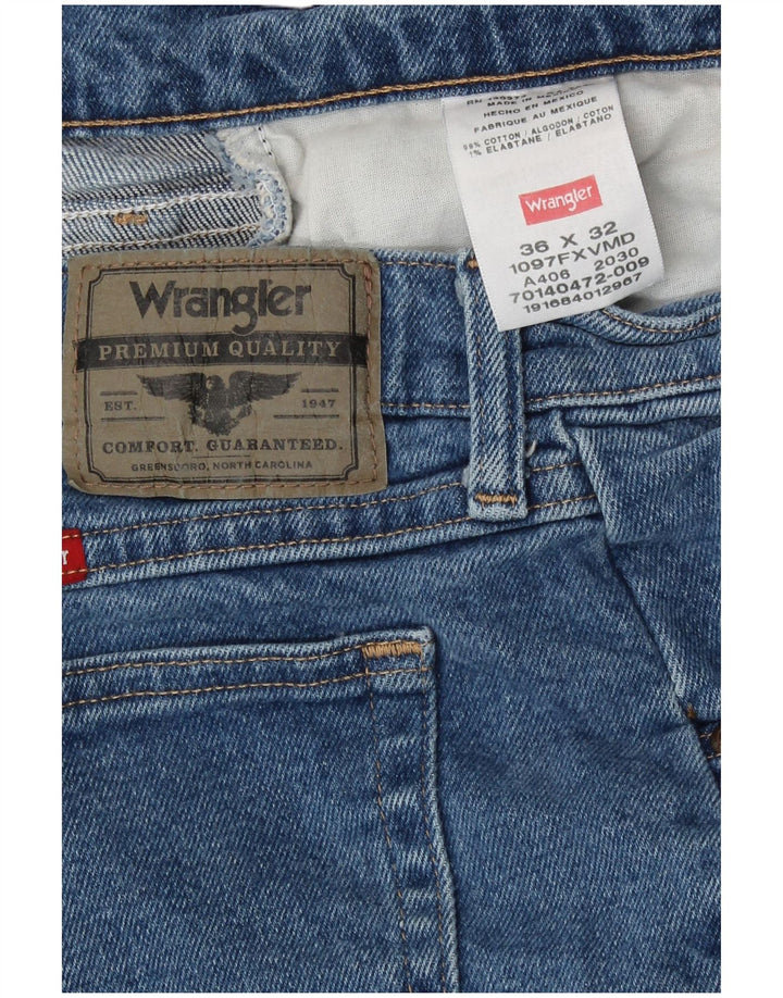 Męskie proste dżinsy Wrangler W36 L32 Niebieskie bawełniane