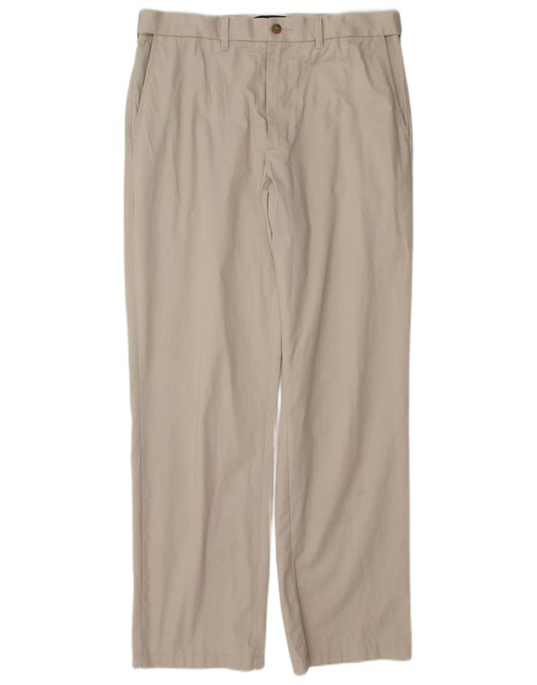 Marks & Spencer Męskie proste spodnie chino W34 L33 Beżowa bawełna