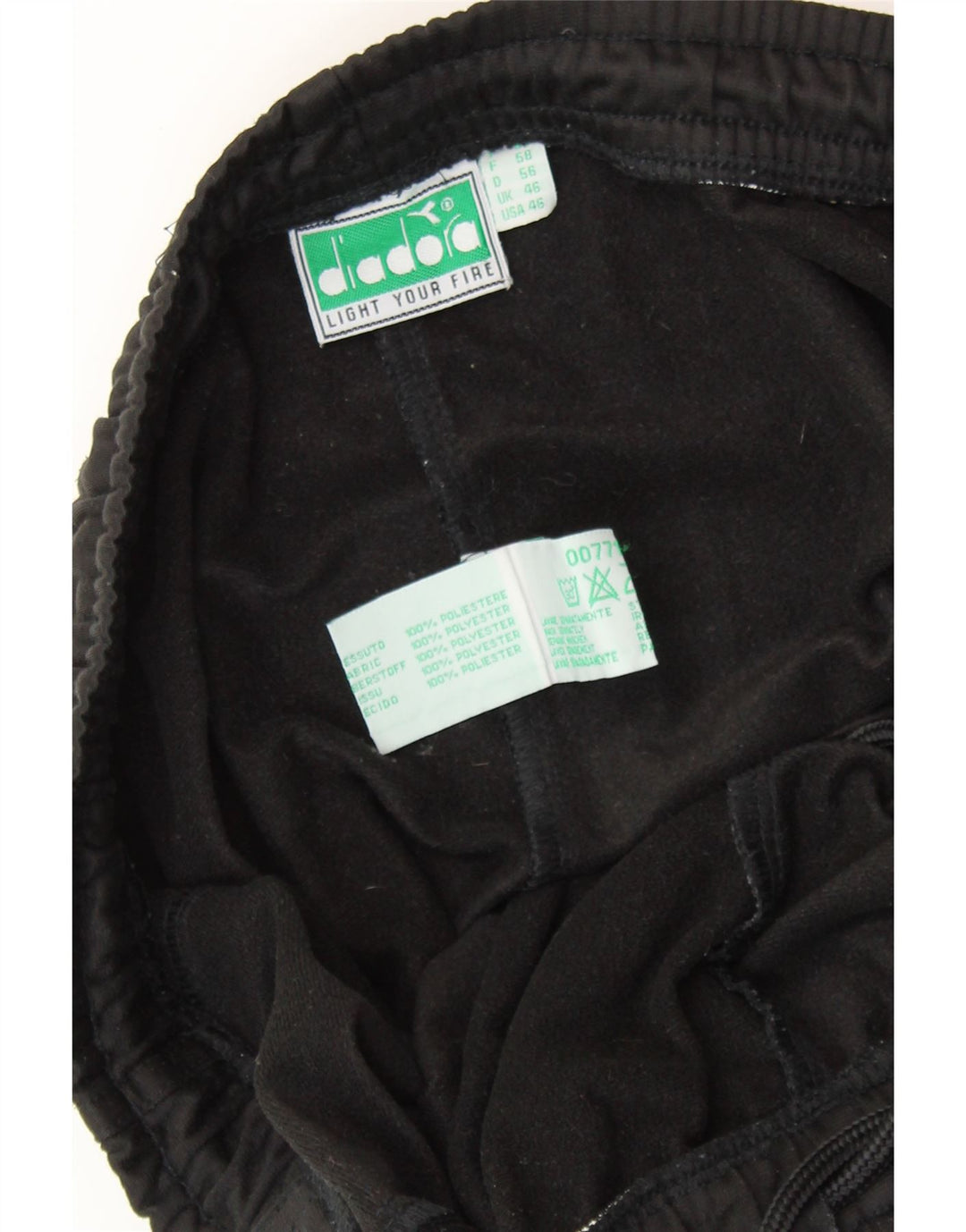 Męskie spodnie dresowe DIADORA UK 46 XL, czarny poliester