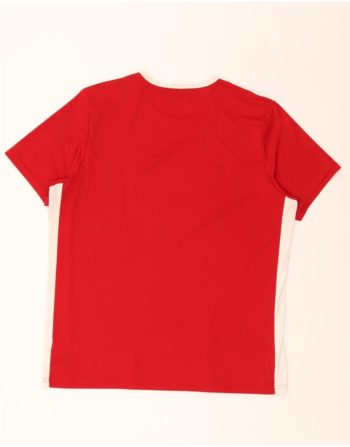 Męski T-shirt ADIDAS Climalite Top XL, czerwony, kolorowy poliester