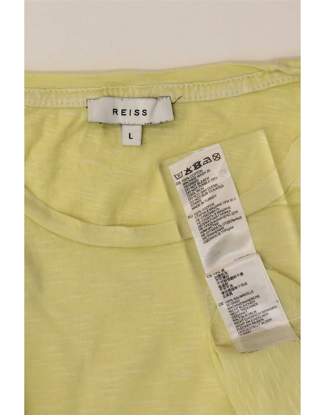 T-shirt męski Reiss, duży, żółty, bawełniany